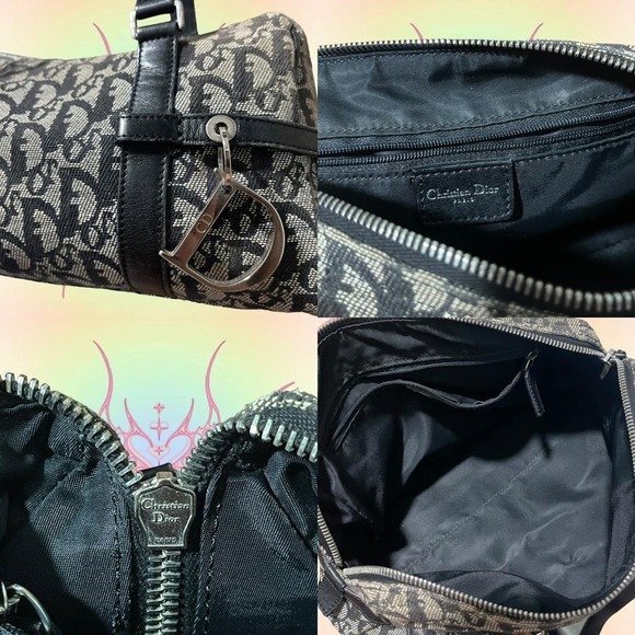 Christian Dior Navy Logo Charm Oblique Monogram Signature Trotter Boston Bag - Picture 7 of 7
